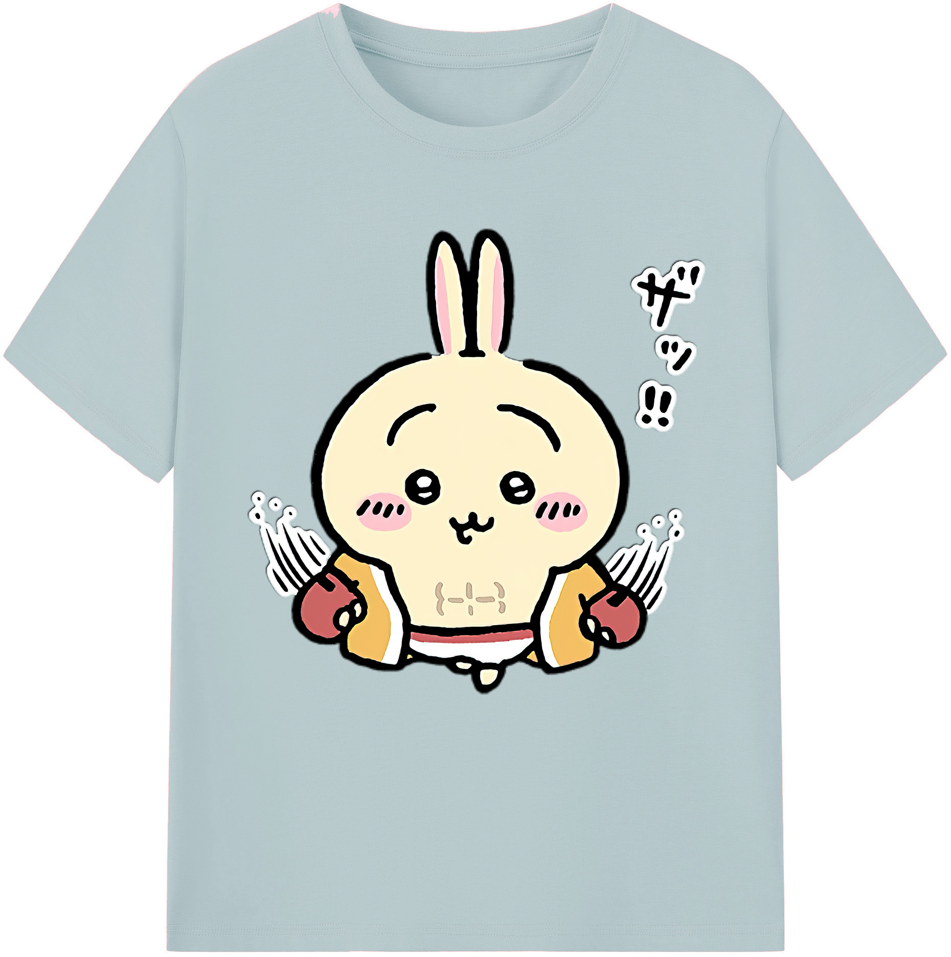 （画像用） ちいかわ うさぎ Chii-kawa usagi 綿100％半袖Tシャツ（フロントプリント）